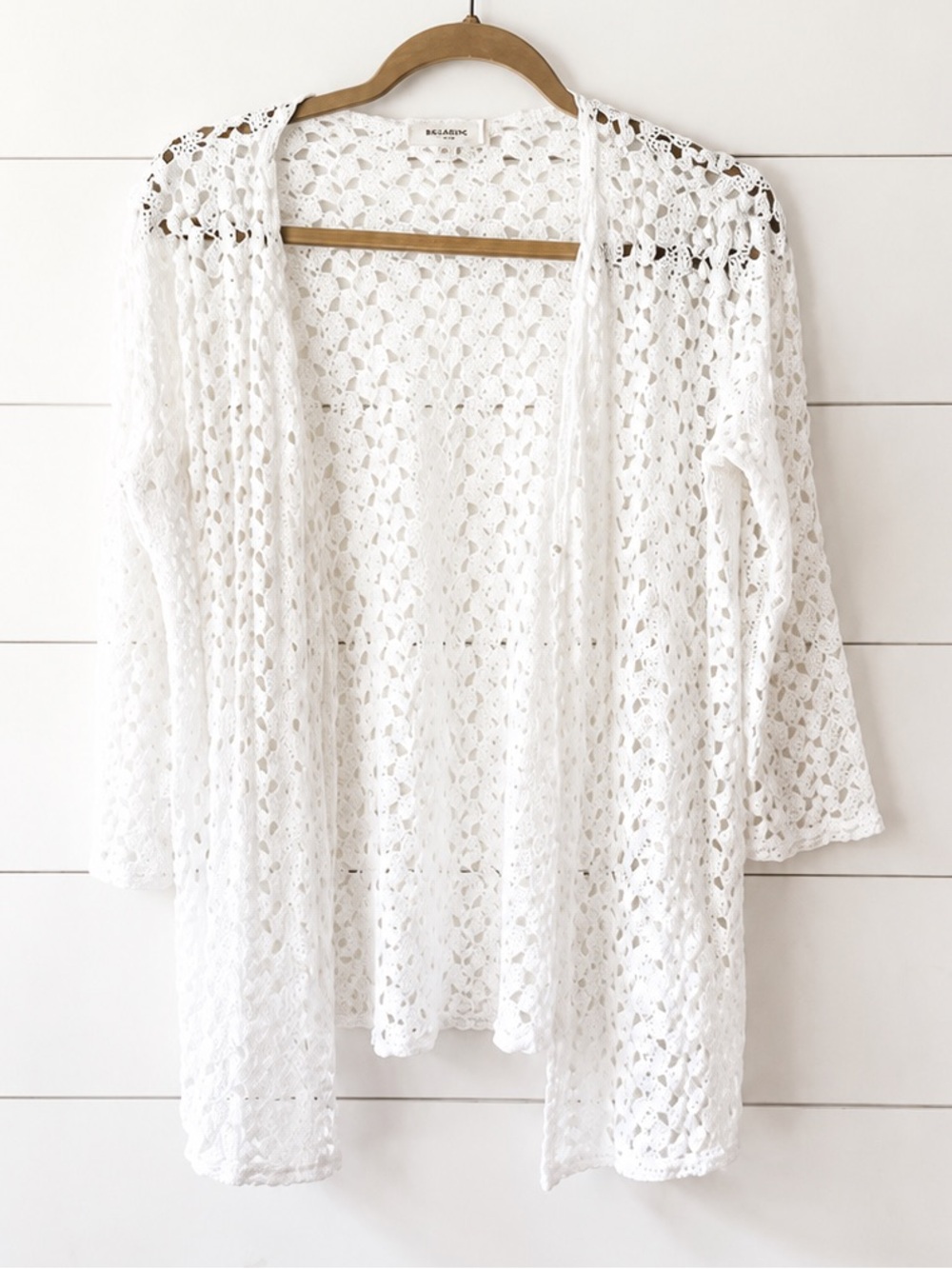 Dressbarn White Crochet Lace Cardigan Size Large